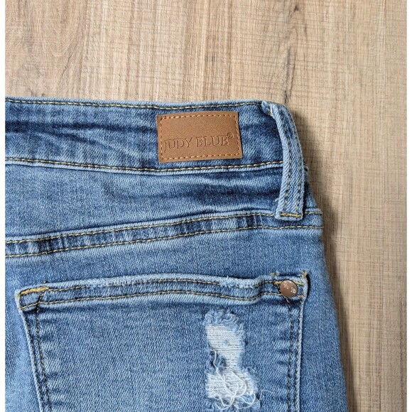 Judy Blue Size 11/30 Boyfriend Fit Jeans High Rise Ripped Distressed Stretch - Picture 6 of 11